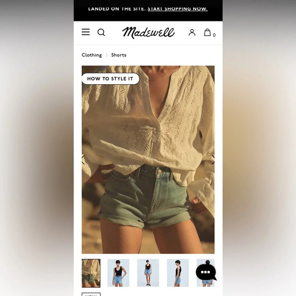 Madewell high rise denim shorts raw edge size 30 - Picture 13 of 14